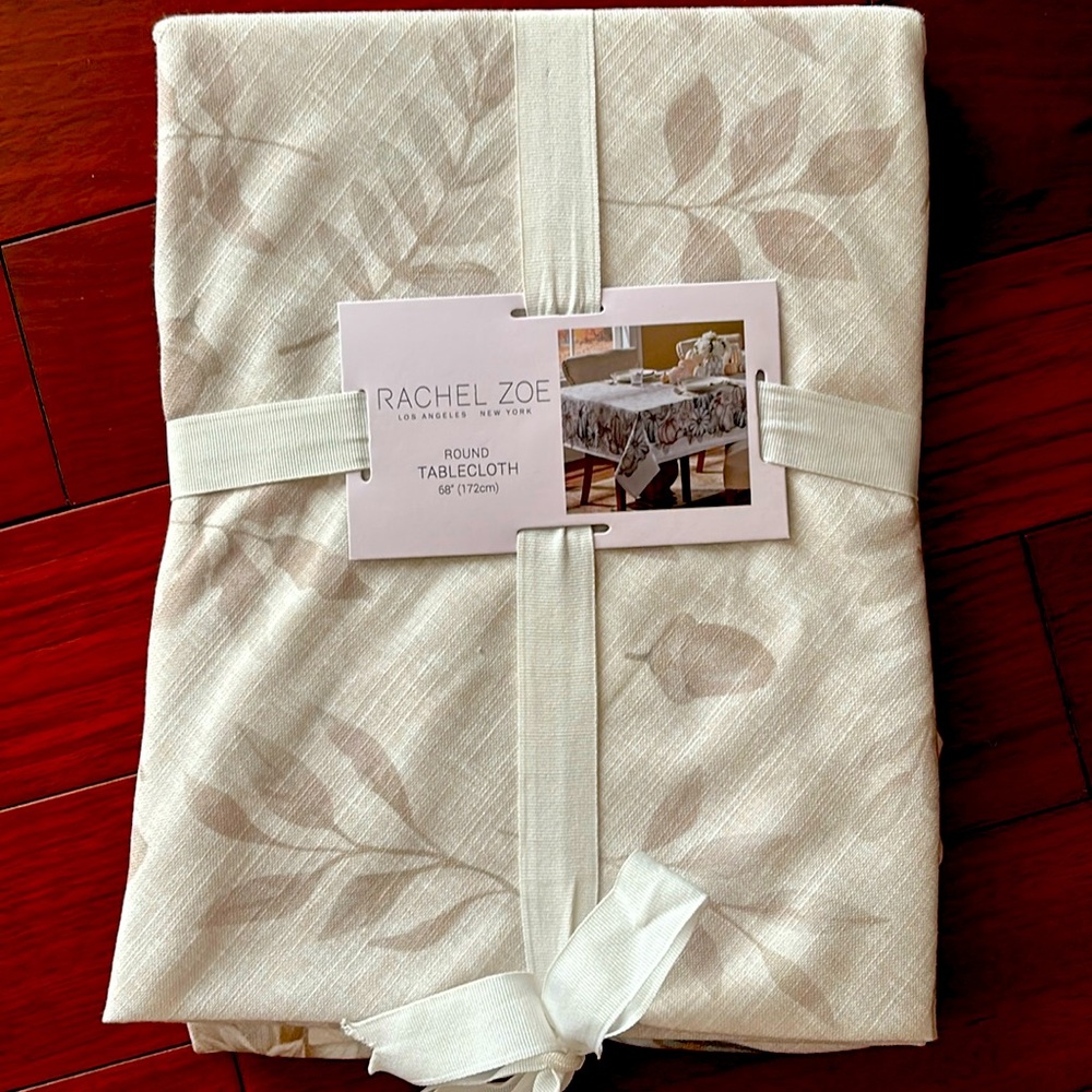 Rachel Zoe round tablecloth brand new with tags!  68 inches!!!